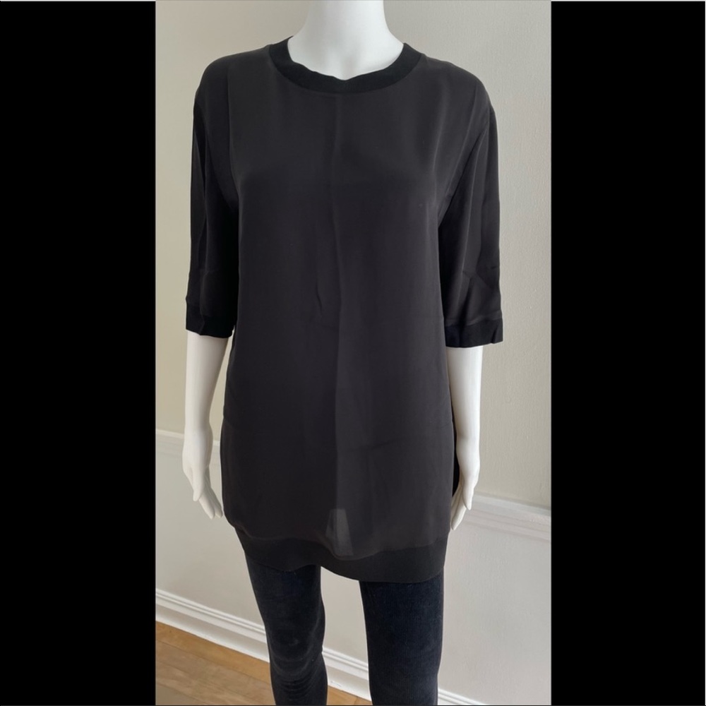 Vince Xs silk short sleeve tunic, measurements in photos